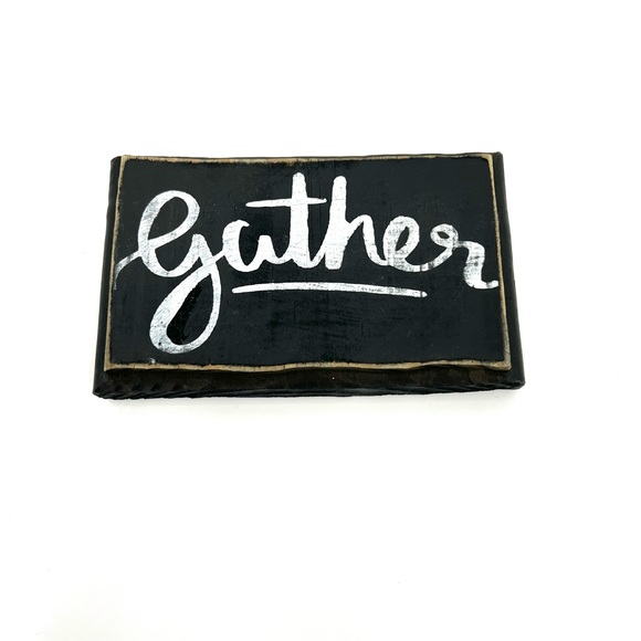 Wooden Gather Home Decor Teacher Reading Nook Cook Kitchen Farmhouse Sign - Picture 3 of 10